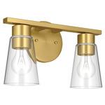 Stamos Bathroom Vanity Light - Brushed Gold / Clear