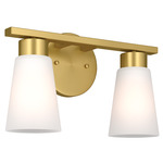 Stamos Bathroom Vanity Light - Brushed Gold / Satin Etched