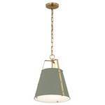 Etcher Pendant - Champagne Bronze / Heritage Green
