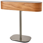 I-Club Table Lamp - Brushed Nickel / Natural Cherry