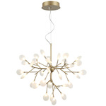 Hydrangea Bloom Ceiling Semi Flush / Chandelier - Gold / Frost