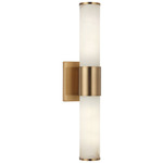 London Bathroom Vanity Light - Aged Gold Brass / Spanish Alabaster
