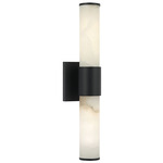 London Bathroom Vanity Light - Matte Black / Spanish Alabaster
