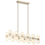 Nimbus Linear Chandelier - Champagne Gold / White Strie
