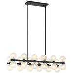 Nimbus Linear Chandelier - Matte Black / White Strie