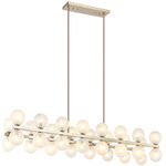 Nimbus Linear Chandelier - Champagne Gold / White Strie