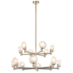 Cloudburst Two Tier Chandelier - Champagne Gold / White Strie