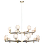 Cloudburst Two Tier Chandelier - Champagne Gold / White Strie