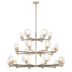 Cloudburst Three Tier Chandelier - Champagne Gold / White Strie