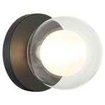 Solaris Wall Sconce - Matte Black / Clear / Opal