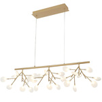 Hydrangea Bloom Linear Chandelier - Gold / Frost