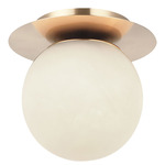 Nikini Wall / Ceiling Light - Matte Black / Spanish Alabaster