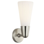 Jameson Wall Sconce - Brushed Nickel / White