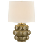 Drew Table Lamp - Aged Brass / Ceramic Mocha Luce / White