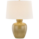 Azaire Table Lamp - Ceramic Ginger Tea / White Linen