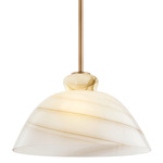 Dessi Pendant - Patina Brass / Cappuccino Swirl
