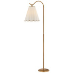 Eula Floor Lamp - Patina Brass / White Linen