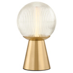 Bria Rechargeable Table Lamp - Aged Brass / Clear
