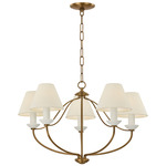 Brinlea Chandelier - Patina Brass / Off White