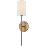 Olivia White Linen Wall Sconce - Patina Brass / White Linen