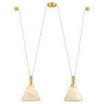 Eileen Linear Pendant - Aged Brass / Cappuccino Swirl