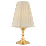 Muriel Rechargeable Table Lamp - Aged Brass / Off White