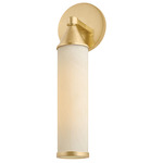 Zinnia Wall Sconce - Aged Brass / Matte Cloud