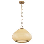 Maliah Pendant - Patina Brass / Opal Cream