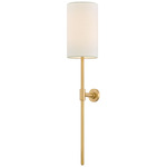 Olivia Rechargeable Wall Sconce - Aged Brass / White Linen