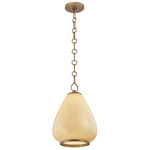 Maliah Pendant - Patina Brass / Opal Cream