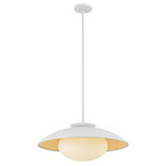 Cadence Pendant - White / Gold Leaf / Opal Matte