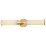 Zinnia 2-Light Wall Sconce - Aged Brass / Matte Cloud