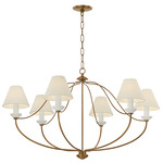 Brinlea Chandelier - Patina Brass / Off White