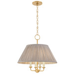 Antonia Chandelier - Aged Brass / Printed Cotton