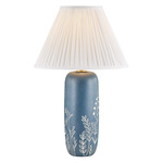Etta Table Lamp - Ceramic Midnight Bloom / White Linen