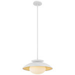 Cadence Pendant - White / Gold Leaf / Opal Matte