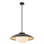 Cadence Pendant - Black / Gold Leaf / Opal Matte