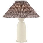 Rhea Table Lamp - Aged Brass / Ivory / Gingham Brown