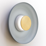 Totem Color-Select Metal Wall /Ceiling Ceiling Light - Matte White / Brass / Slate Blue