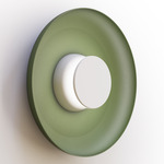 Totem Color-Select Metal Wall /Ceiling Ceiling Light - Matte White / Matte White / Forest Green