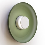 Totem Color-Select Metal Wall /Ceiling Ceiling Light - Matte White / Matte White / Forest Green