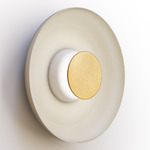 Totem Color-Select Metal Wall /Ceiling Ceiling Light - Matte White / Brass / White