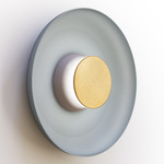 Totem Color-Select Metal Wall /Ceiling Ceiling Light - Matte Gray / Brass / Slate Blue
