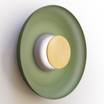 Totem Color-Select Metal Wall /Ceiling Ceiling Light - Matte Gray / Brass / Forest Green