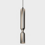 Misty Pendant - Black / Mirroring Silver Glass