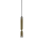 Misty Pendant - Black / Mirroring Gold Glass