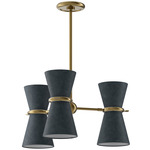 Gable Pendant - Antique Brass / Storm Blue