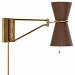 Gable Swing Arm Wall Sconce - Antique Brass / Russet