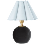 Giorgio Scalloped Table Lamp - Black / Natural Brass / Mist Blue