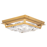 Drizzle Ceiling Flush Light - Aged Brass / Radiance Crystal Dust